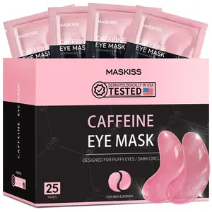 MasKiss Under Eye Patches (25 Pairs) - Caffeine Eye Masks for Dark Circles Puffy Eyes Undereye Bags, Collagen Eye Patches for Wrinkles and Puffiness