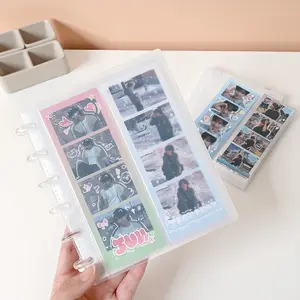 Transparent Vertical Photocards Holder Mushroom Hole Loose Leaf Photo Album Idol Card Collection Binder Bill Storage Booklet