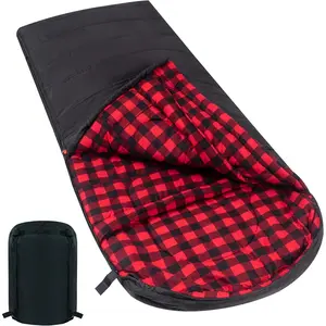 Cold Weather Sleeping Bag 100% Cotton Flannel XXL for Adults Big and Tall,Free Compression Sack : Sports & Outdoors