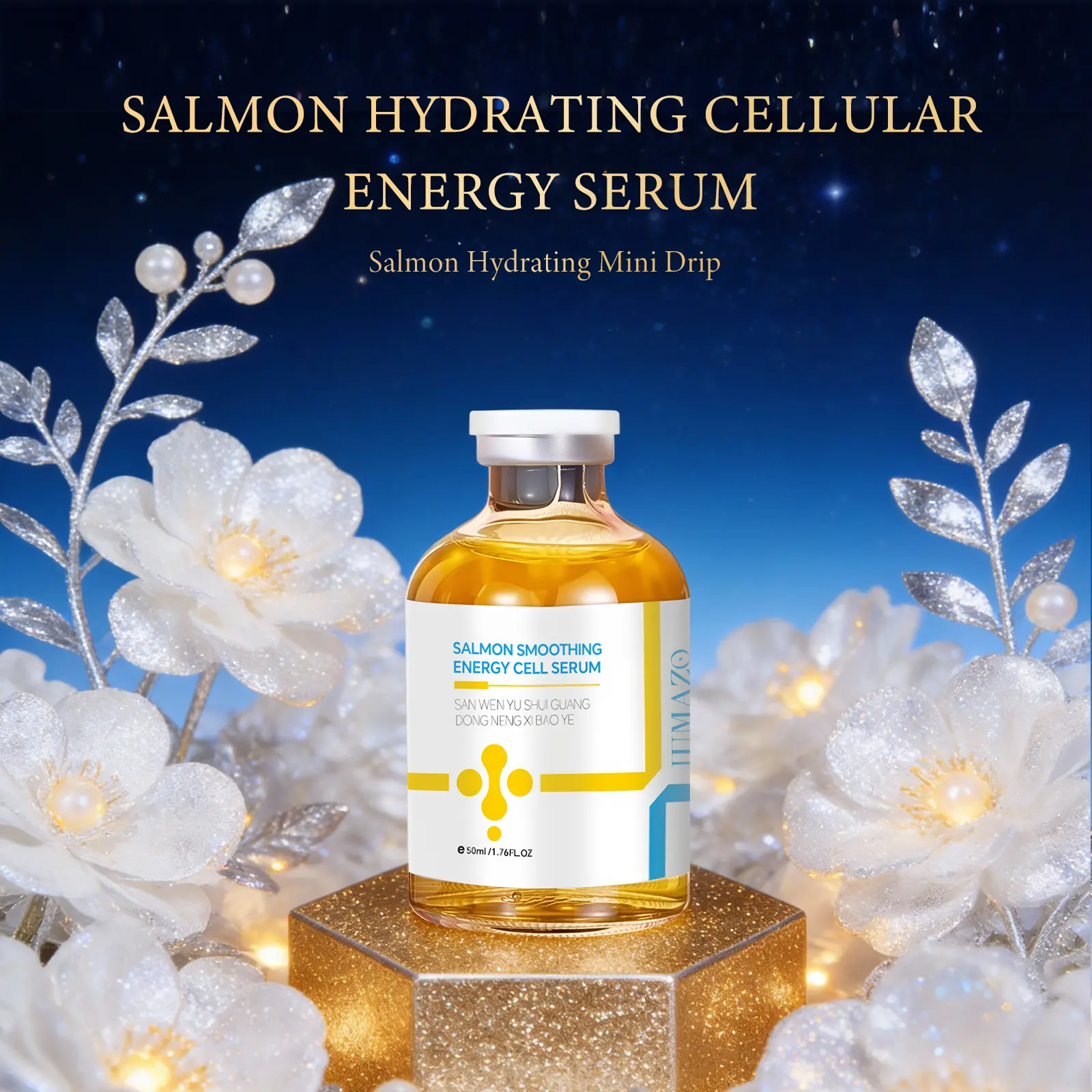 Salmon Hydrating and Brightening Facial Serum, a Cellular Essence Designed for Advanced Skin Repair and Deep Moisturization, No, Bottle