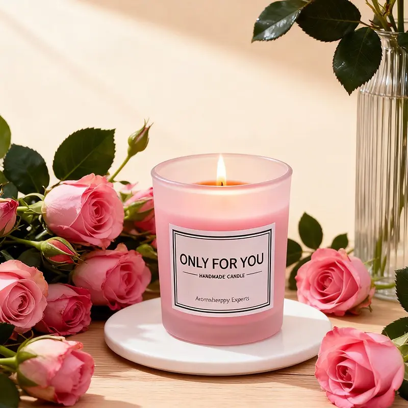 Frosted glass cup aromatherapy candle, Cozy atmospheric soy wax, holiday souvenir, candle fragrance, Scented Home Fragrance, Scented Decorative Candles