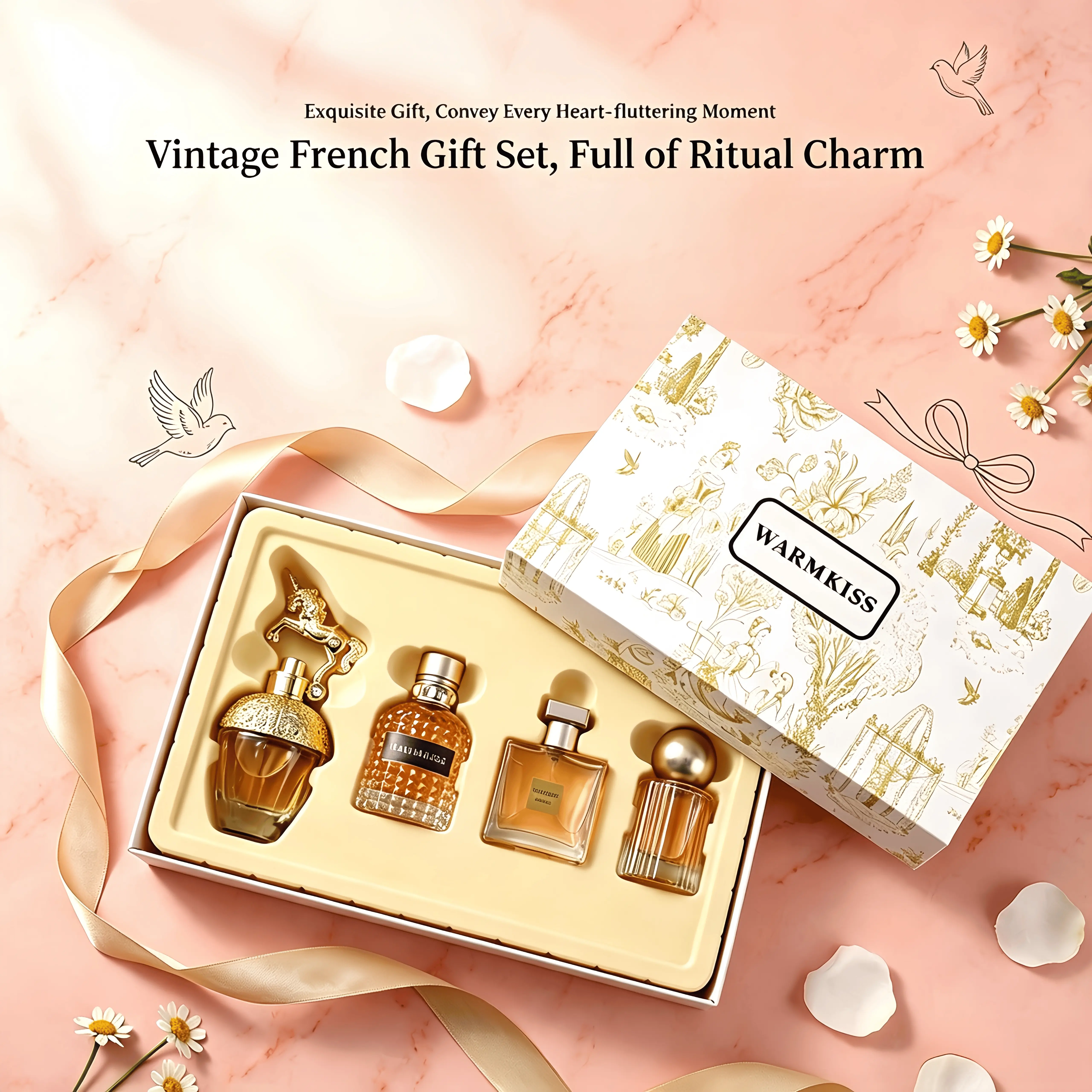 Women Perfume Gift Set, 4*Piece Luxury Fragrance Collection, 50ml+30ml*2+25ml, Long*Lasting Luxury Scent with Floral, Fresh & Fruity Gourmand Notes, Floral Gourmand Long-Lasting Perfume，Ideal Holiday Gift for Her perfumes para mujer perfume long lasting
