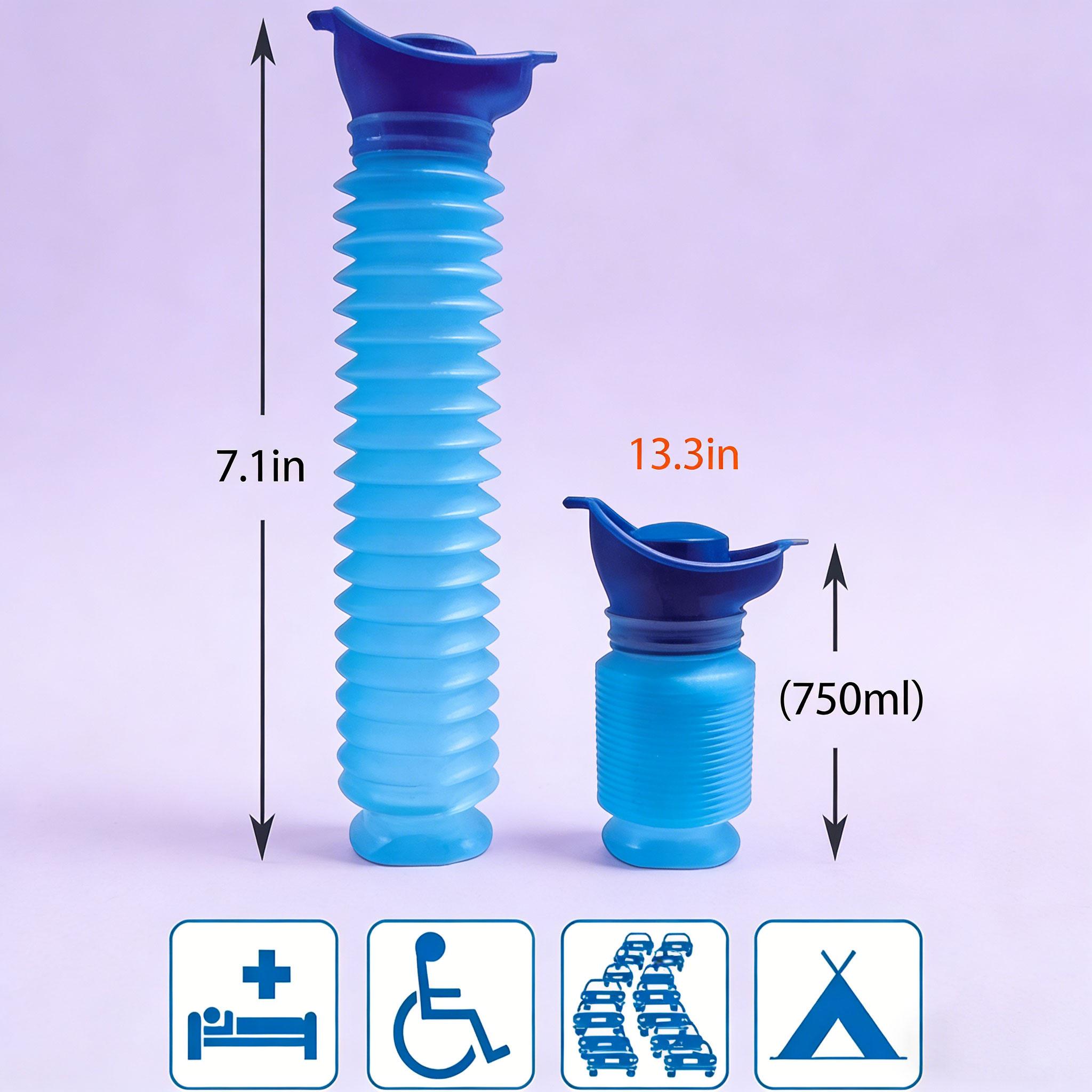 750ML Portable Urinal, Unisex Car Pee Bottle for Men and Women, Portable Toilet for Car, Car Urinal Bucket, Urine Bottle, Shrinkable Personal Mobile Toilet