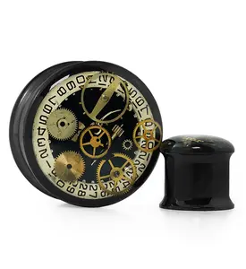 Black Steel Steampunk Plugs