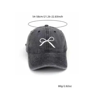 Women's Bowknot Embroidered Baseball Cap, Casual Outdoor Sports Hat, Stylish Fashion Accessory for Daily Wear
