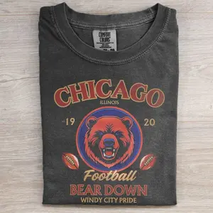 Chicago Mascot Football T-shirt, Vintage Style 90s Football Tee, Game Day Outfit, Unisex Fit Design, Gift for Fans