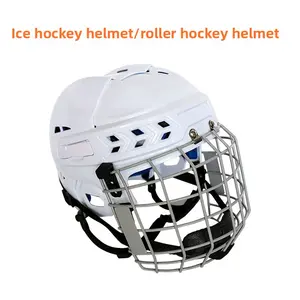 Elite Ice Hockey Helmet with Adjustable Chin Straps & Moisture-Wicking Liners for Roller & Lawn Hockey Hard Hat Rugby Protection chin  strap  hard  hat