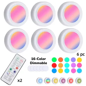 Puck Light,Smart Lamp with Touch & Remote Control,16 RGB Colors Night Lamp,Battery Powered,Ambient Light – Perfect for Kitchen, Bedroom, and Home Decor