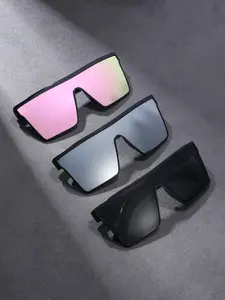 Women's Summer Geometric Square Shape Flat Frame Fashion Glasses, Casual Daily Wear, Trendy Accessories, 3 Pairs Pack, PC Material, All Seasons