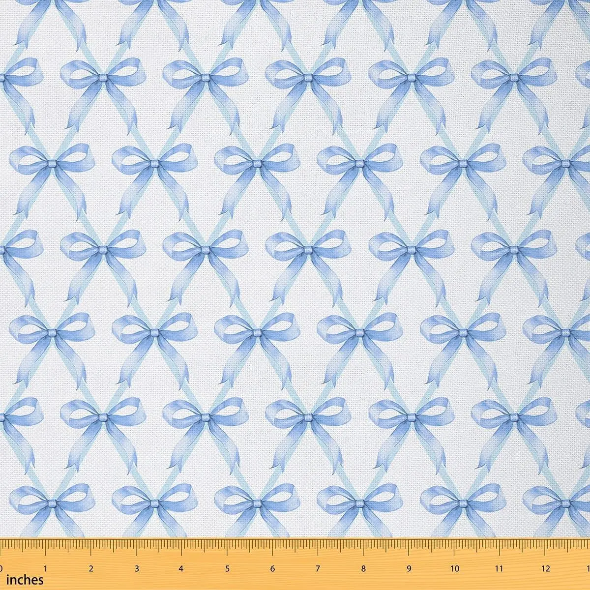 Blue Bowknot Fabric Kawaii Bow Upholstery Fabric Sewing Crafting Bowknot Indoor Decor Home DIY Projects Cute Dreamy Princess Style Soft Flannel