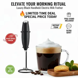 Premium Electric Milk Frother - Instant Creamy Coffee Foam Maker for Barista-Style Results at Home High-Speed Whisk Ultra Quiet Handheld Coffee Beater