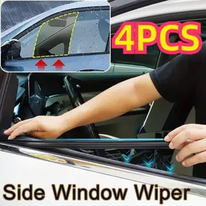 4pcs Car Side Window Wipers, Left Snow and Dirt Removal, Clear Driver and Passenger View, Weather Resistant Rubber Blades, Multi-Functional Boneless, Vehicle Wipers