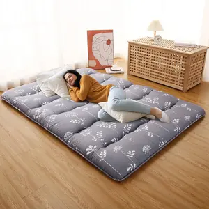 【GARVEE】Full Size Japanese Futon Mattress - Floral Printed Foldable Floor Mattress Pad, Japanese Style Tatami Mat for Adults and Kids, Ideal for Sleeping, Camping, and Floor Use