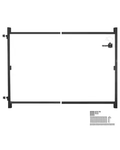 【Spotlight Day】VEVOR Gate Building Kit, Fits 36 to 60 in Wide Openings, Up from 6 to 7 ft High Fence, Adjustable Gate Building Kit, Anti Sag Full Gate Frame Kit with Latch Lock and Screws, for Wooden Fence, Iron