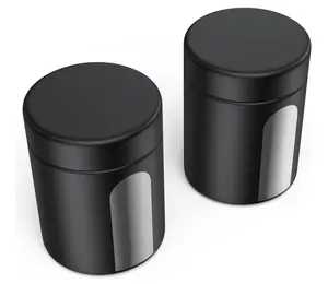 Glass Storage Jar (4 oz), 2 Pack Premium Food Grade Visual Container with Child Resistant Cap, Small Waterproof Bottle Multipurpose Container for Coffee Beans Nuts Teas Spices(120ml)