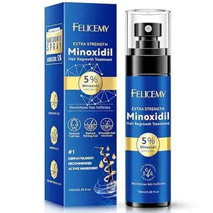5% Extra Strength Minoxidil Spray for Hair & Beard Growth | Clinically Proven DHT Blocker Formula | Fast Results for Men & Women (3.4 fl.oz)
