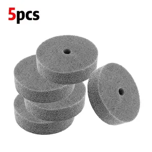 5pcs 3 Inch Fiber Polishing Grinding Wheel, Replacement 3/8 Inch Shaft Hole, Fits Desktop Sander/sanding Machine, Durable Abrasive Tool, Polishing Wheels