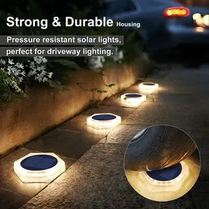 5 years lifespan Outdoor Solar LED Garden Path Light, Waterproof IP68, Warm Light, 20-Hour Auto On/off, Anti-pressure 5 tons, Ideal for Courtyard, Walkway, Driveway, Solar Lights Outdoor