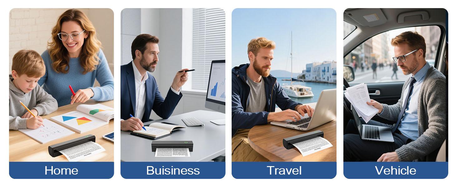 Portable Printers Wireless for Travel, N80 Wireless Thermal Printer Bluetooth Inkless Printer Support 8.5" X 11" US Letter & A4, Compatible with iOS, Android, Laptop Portable Printers Wireless for Travel, N80 Wireless Thermal Printer Bluetooth Inkless Printer Support 8.5" X 11" US Letter & A4, Compatible with iOS, Android, Laptop