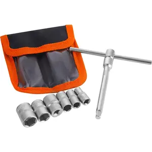 Folding Mini T-Handle Socket Set 1/4'' Drive Tool Kit for  ATV UTV, (007)