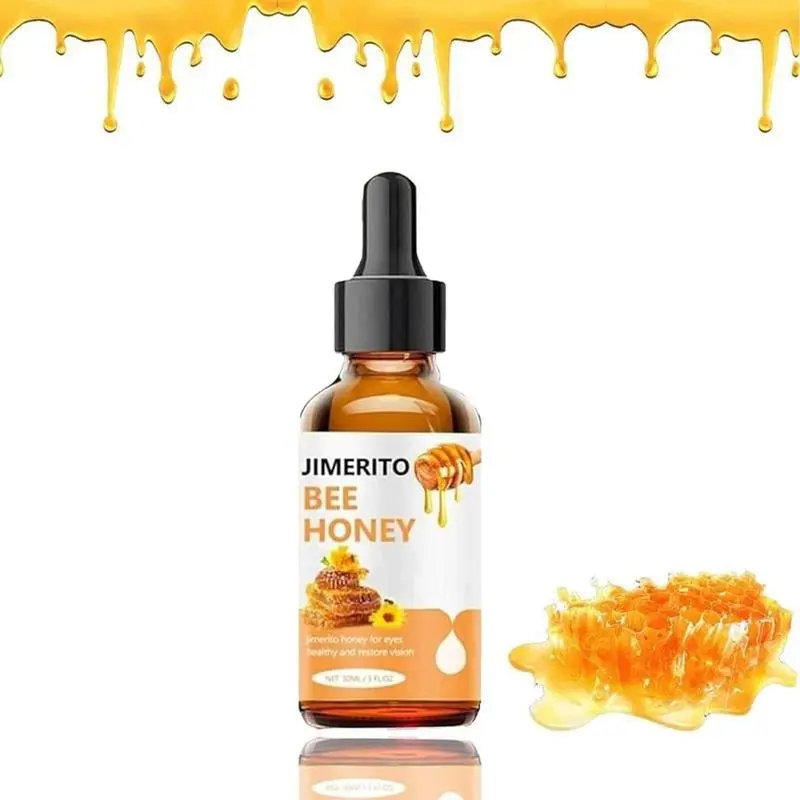Jimerito Honey Eye Drops Refreshing Moisturizing Soothing for Dry Astringent Eyes Natural Ingredients Fast Acting Daily Use 30mL Moisturizer Moisture Hydrate Hydrating Eyedrops, Eye Health Products, Eye Solution