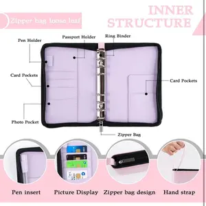 Cash Envelope Wallet with Zipper 4 Pockets 12 Budgeting Sheets, Money Saving Challenge Book with Calculator, A6 Budget Planner Binder with 12 Pieces Envelopes, Money Organizer for Cash Stuffing, Pink