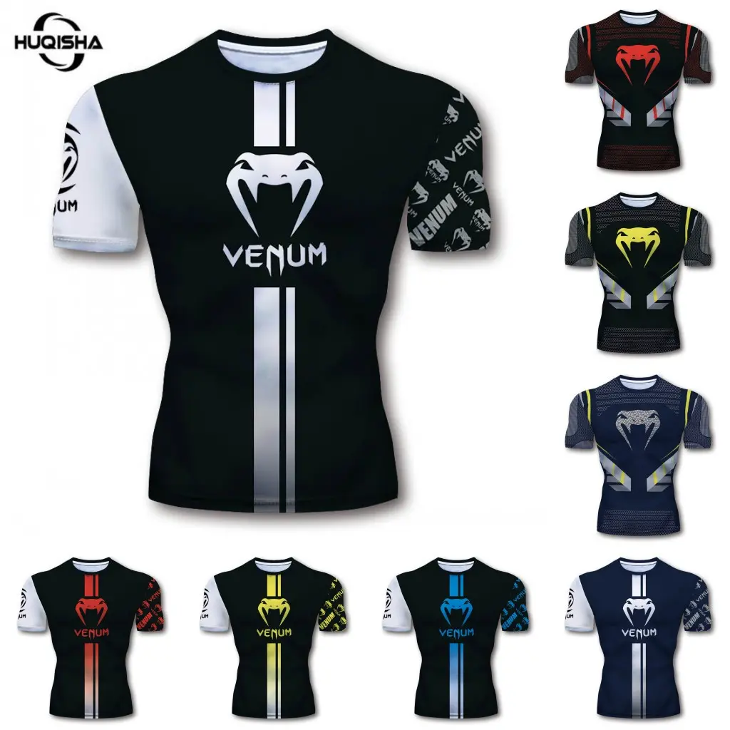 Men's 3D Graphic Compression Active Top, Short-Sleeve Tight-Fit Polyester Athletic Training Apparel for Workout & Cosplay