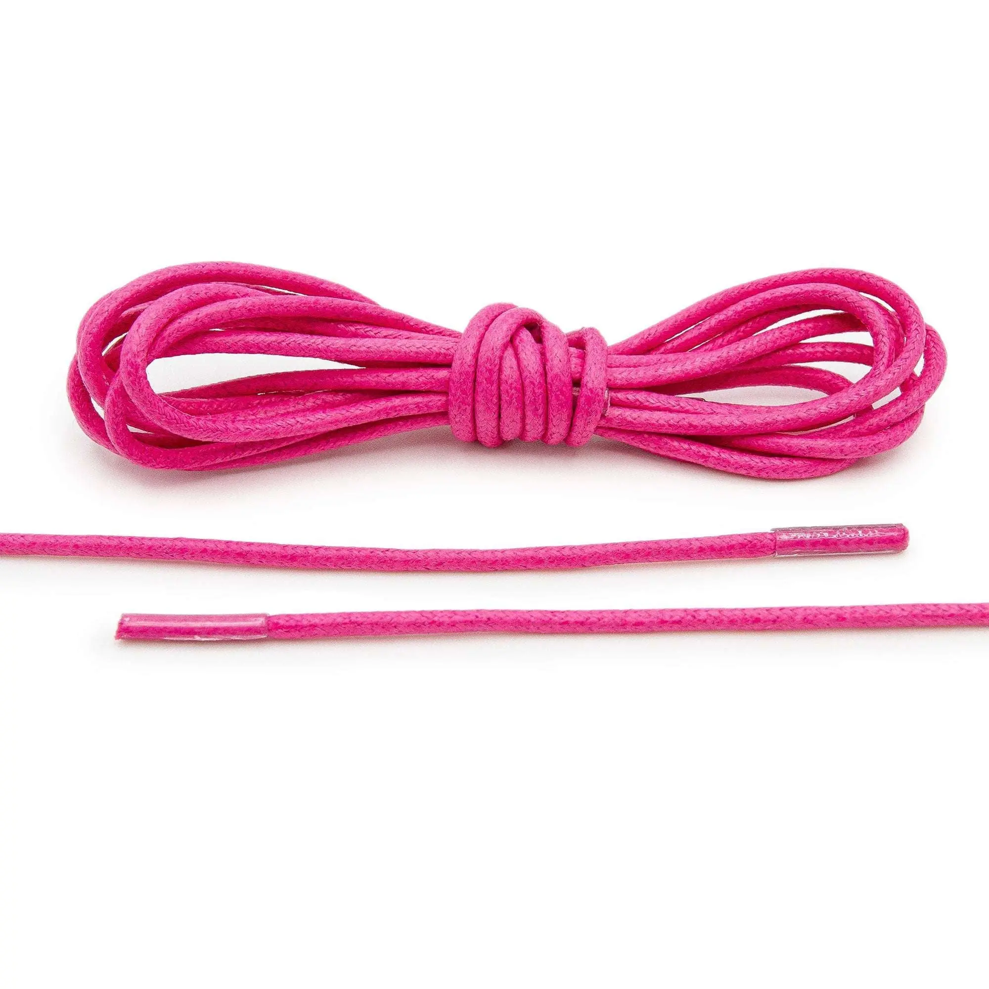 Hot Pink Cotton Waxed Dress Shoelaces, Durable Shoe Accessories for Formal Footwear
