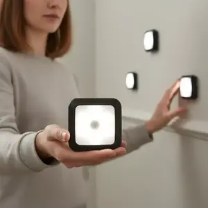 6-LED Motion Sensor Lights Indoor, Battery Operated, Cordless LED Step Night Light for Under Cabinet, Hallway, Stairway, Closet, Kitchen, Motion Sensor Lamp