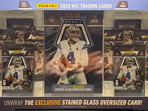 Panini 2025 Mosaic Bundle with Exclusive Stained Glass Oversized Card for Collectors NFL Trading Cards