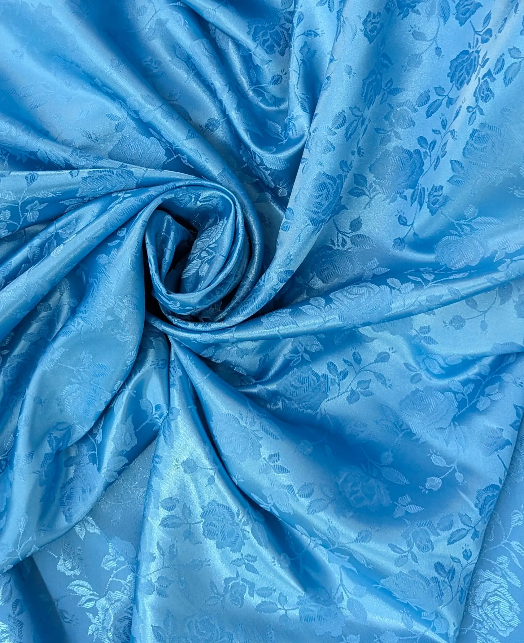 Satin Brocade Fabric -100% Polyester with Flower Pattern, 58/59 Inches Width