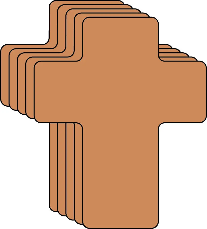 SHAPES ETC. Brown Cross Foam Single Color Creative Cut-Outs- 5.5"