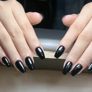 24pcs Classic Pure Glossy Design Nails, Square Almond Tip, High-Shine Finish, Versatile Style, Perfect for Any