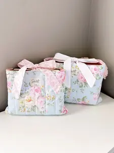 Sweet Spring Floral Quilted Bible Sleeve Bag with Bow Detail | Bible Cover