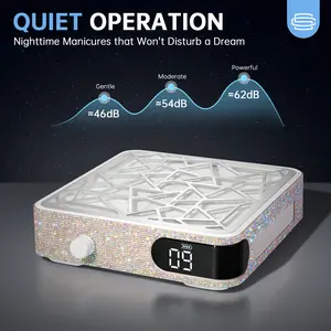 CHRISTINE SHELLY Nail Dust Collector, Powerful Vacuum Fan Vent Dust Collector Extractor Dust Suction Machine for Acrylic Nails Polishing, Nail Salon, Manicure Press On Nails Art Care, White