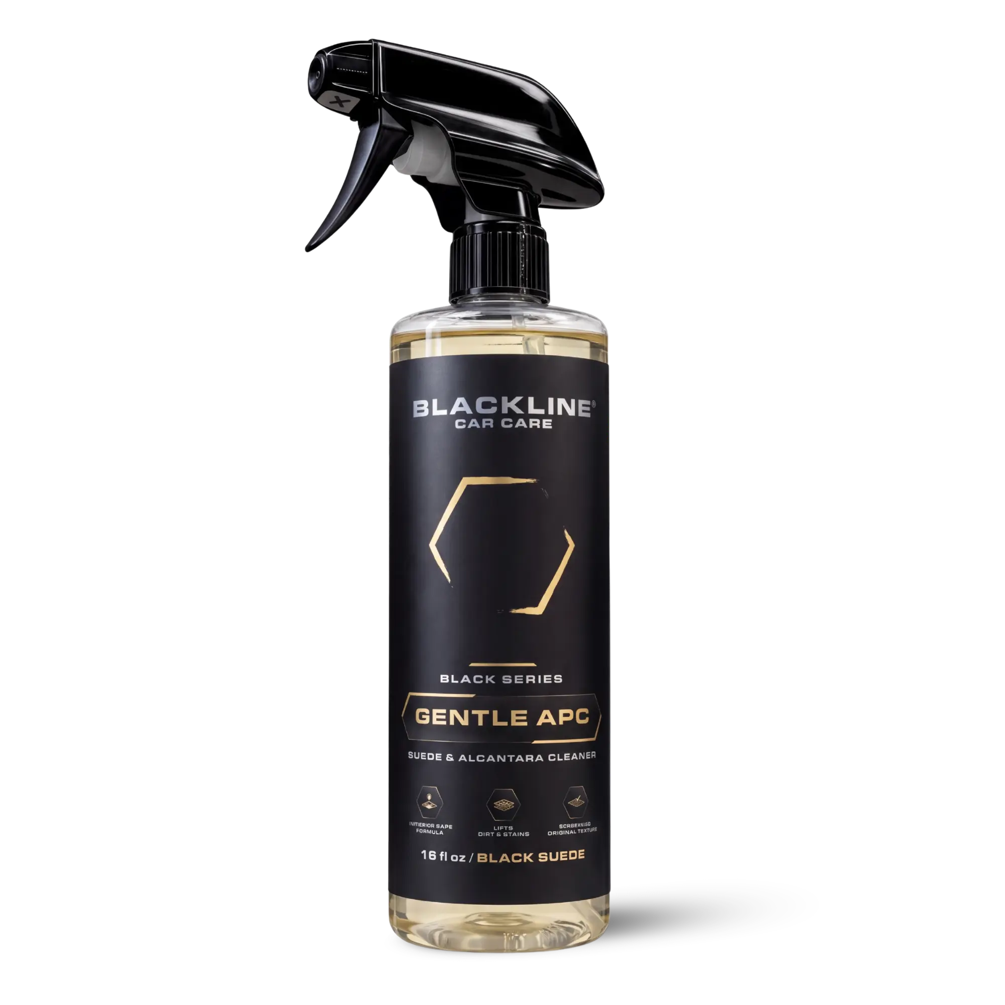 BLACKLINE Gentle APC Automotive Interior Cleaner Spray Bottle - 16oz Leather Car Seat Cleaner, Suede-Safe Car Upholstery Cleaner, Luxurious Scent for Delicate Surfaces, Easy Daily Maintenance Cleaning