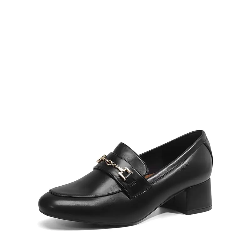 Dream Pairs Women's Elegant Horsebit Loafers, Vegan Leather Chunky Block Heels, Comfortable Round Toe Slip-On Shoes for Office Wear, Elegant Heeled Shoes, Stylish, Footwear, Comfortable Heels, Business, Horse Bit, Loafer Slip-On, Chic Flats, Chunky Heels