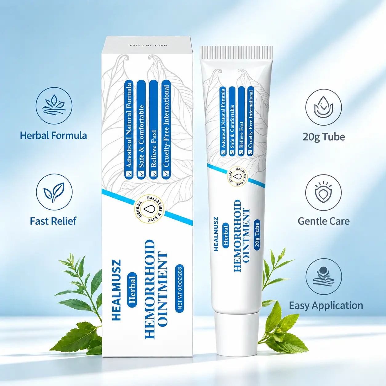 Plant-Based Herbal Hemorrhoid Cream, Comforting Care for Sensitive Areas, With Natural Herbal Ingredients for Daily Relief