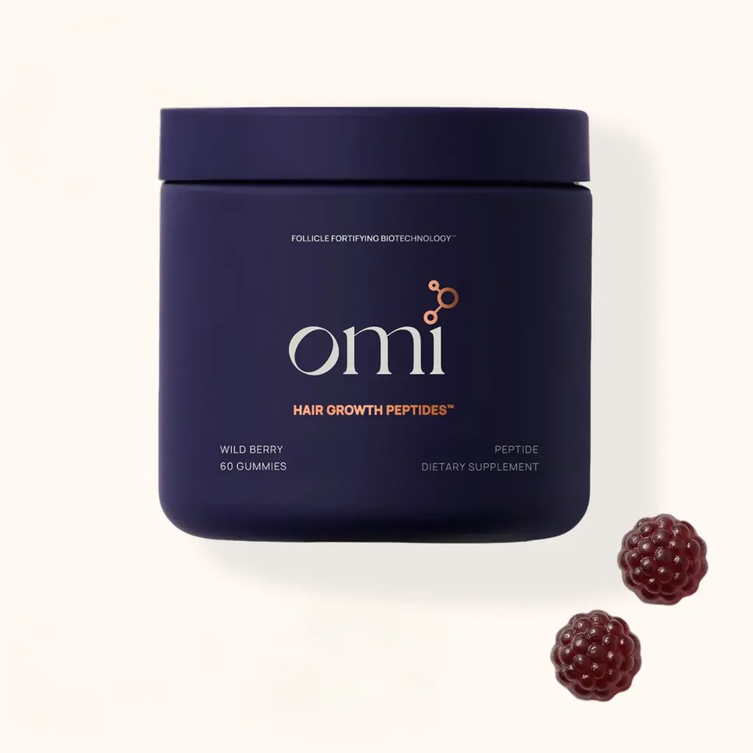 OMI Hair Growth Peptides Gummies or Capsules for Women with Patented IFP-131 Biotechnology, Clinically Tested for Visibly Thicker and Stronger Hair