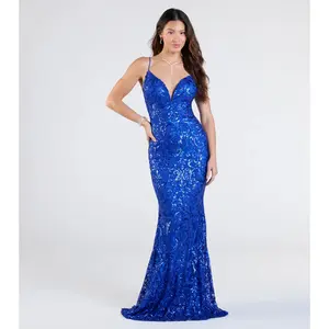 Mayva V-Neck Mermaid Sequin Formal Dress