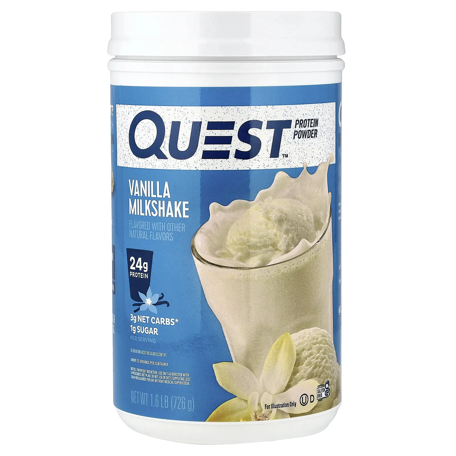 Quest Nutrition Protein Powder, Vanilla Milkshake, 1.6 lb (726 g)