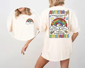 Comfort Colors Autism Awareness Retro T-Shirt, Autism Mama Graphic Tee, Inclusion Shirt for Autism Month, Teacher Gift, Support Autism Walk Shirt, Unisex Cotton Top for Moms and Educators - ShamCren