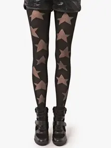 Women's Star Pattern Geometric Tights without Skirt, Fashionable Comfy Breathable Pantyhose for Daily Wear, Ladies Stockings for All Seasons