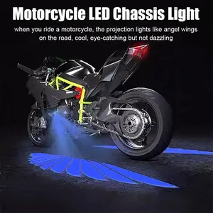 Angel Wings Welcome Light For Motorcycle LED Underbody Light Projector Decorative Atmosphere Light Accessories