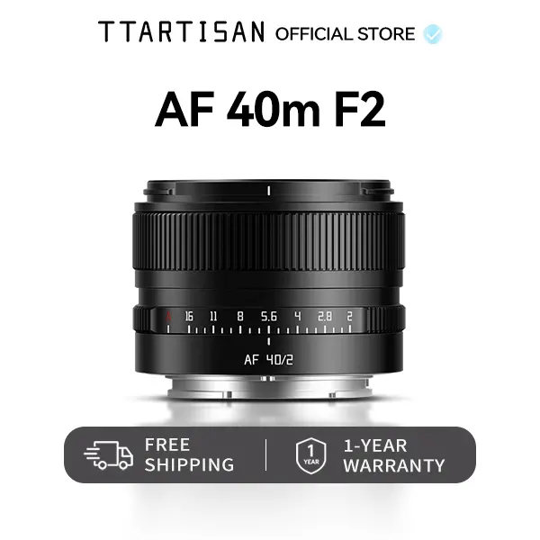 TTARTISAN AF 40mm F2 Full Frame Auto Focus Metal Prime Lens - Compact Everyday Carry Lens with F/2 Brightness, Face Tracking for Sony E, Nikon Z, L Mount