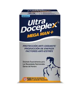 Ultra Doceplex Mega Man+ – 50 Prolonged-Release Tablets – Antioxidant Support, Energy Production, Stress Relief, and Daily Nutritional Support for Men Healthcare Fitness