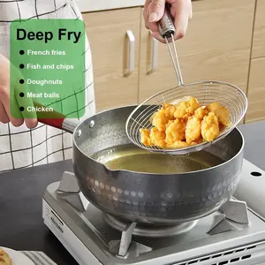 3pcs Spider Strainer Set: Strainer Spoon, Stainless Steel Wire Skimmer with Handle, Suitable for Kitchen Fried Foods, Pasta, Thin Noodles, Noodles