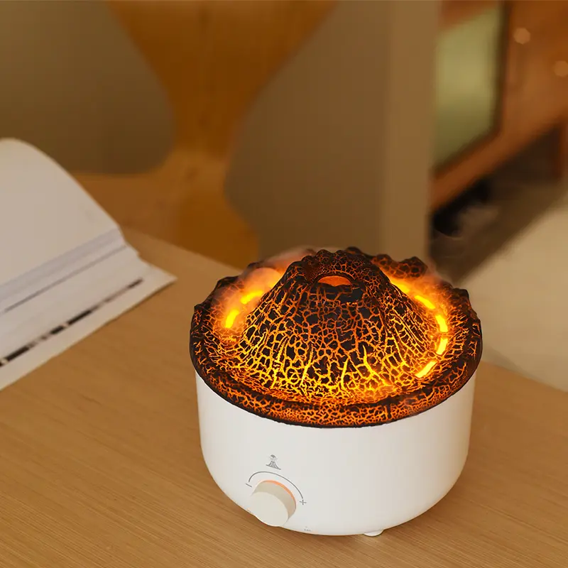 Ultrasonic Essential Oil Volcano Diffusers, 360ml Aromatherapy Diffuser with Multiple Mist Mode, Timer and Waterless Auto-Off, White