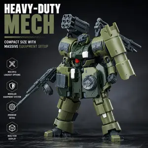 Mecha Assembly Model with Full Set Accessories, Modular Cyber Mech Action Figure, Futuristic Figurine, High Mobility Collectible Toy, Desktop Display