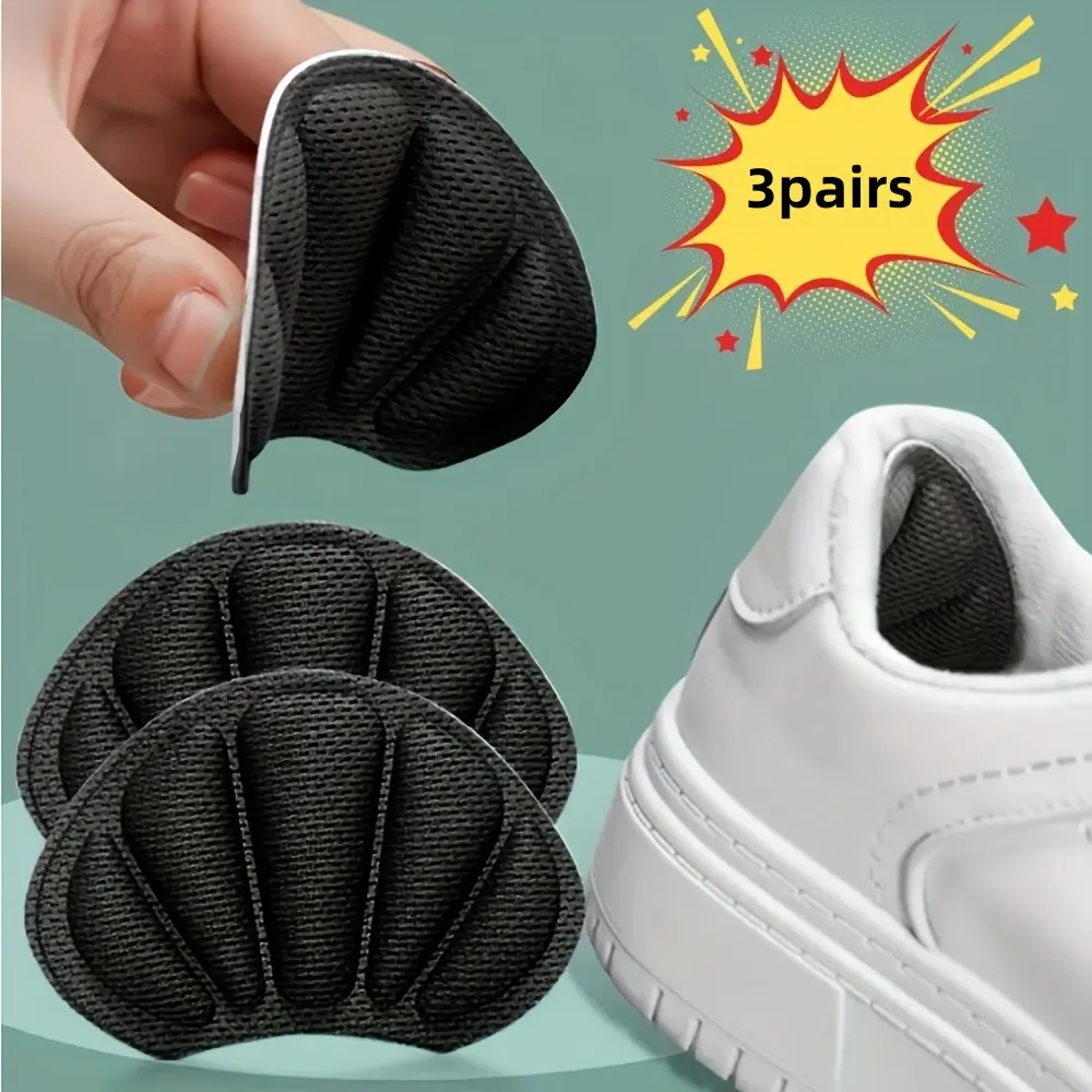 3 Pairs of Heel Pads, Foot Care Protective Stickers for Men and Women, Adhesive Heel Cushions Footwear Support Heel Protection for Casual and Sports Shoes, Heel Cover Patches